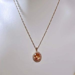 18K SOLID YG CITRINE NECKLACE